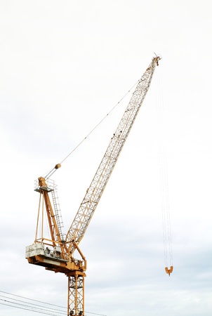 Useless hoist crane on sky backgroundの写真素材