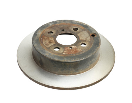 Rebuild brake disc isolated on white background