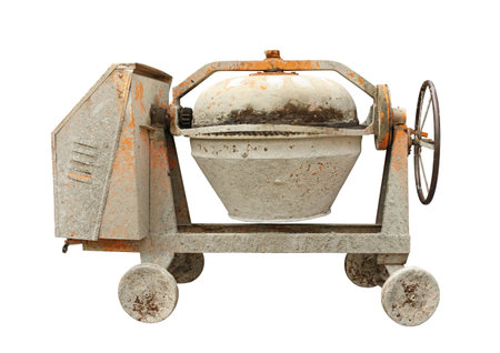 Cement mixer machine isolated on white backgroundの写真素材