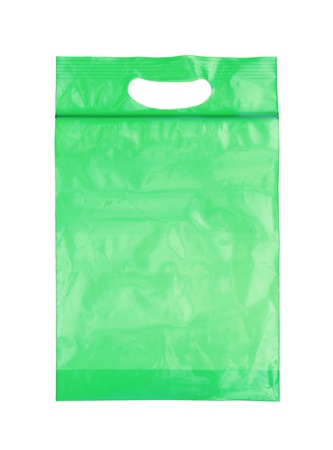 Plastic bag isolated on white backgroundの写真素材