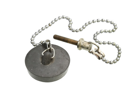 Draining cap of washbasin isolated on white backgroundの写真素材