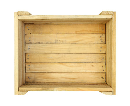 Wooden box  isolated on white 