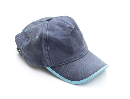 Blue cap isolated on white backgroundの写真素材