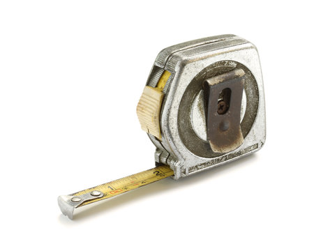 Measuring tape isolated on white backgroundの写真素材