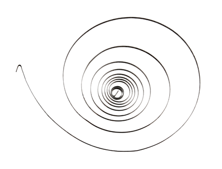 Spiral roll spring (with clipping path) isolated on white backgroundの写真素材