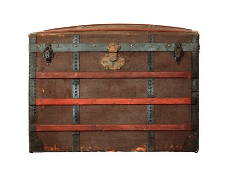 Vintage treasure chest isolated on white backgroundの写真素材