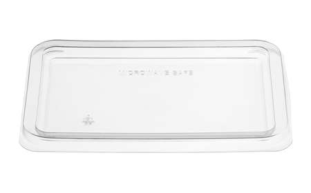 Plastic box cover lid disposable   isolated on white backgroundの写真素材