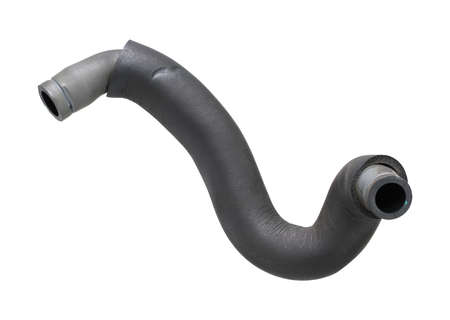 Rubber oil hose  isolated on white backgroundの写真素材