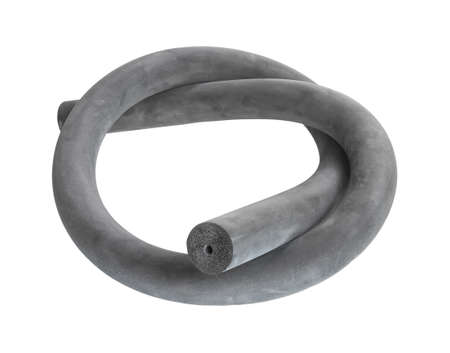 Pipe insulation rubber isolated on white backgroundの写真素材