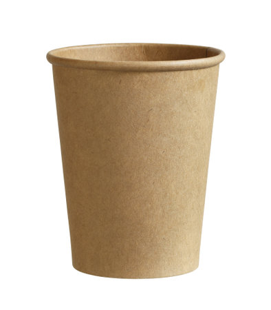 Paper hot coffee cup disposable glass  isolated on white backgroundの写真素材