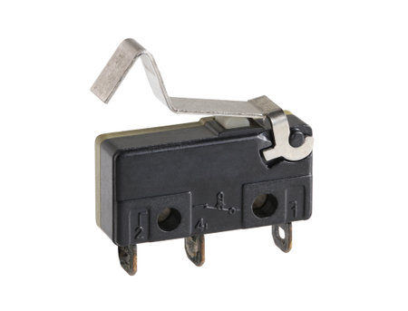 Micro limit switch   isolated on white backgroundの写真素材