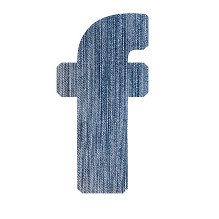 Alphabet from jeans fabric, on white background の写真素材