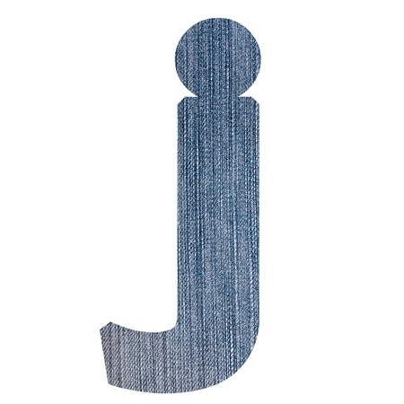 Alphabet from jeans fabric, on white background の写真素材