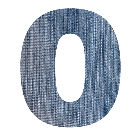 Alphabet from jeans fabric, on white background の写真素材