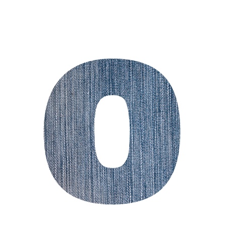 Alphabet from jeans fabric, on white background の写真素材