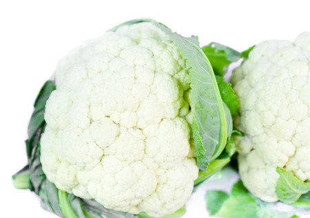 Cauliflower isolated on white backgroundの写真素材