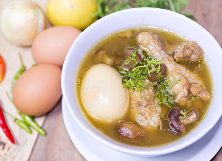Thai popular food, Kai Pa Lo ,chicken stew with eggの写真素材