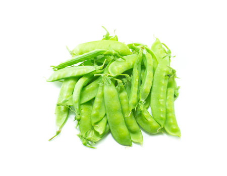 Fresh green pea on white background