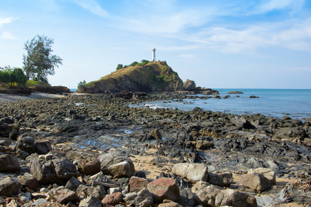 lighthouse landmark of  Koh Lanta, Krabi, Thailandの写真素材