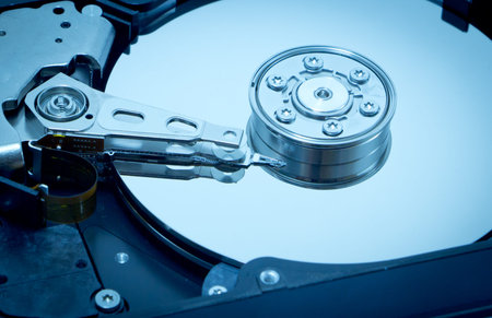 close up of hard disk
