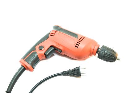 Electric drill  on white background