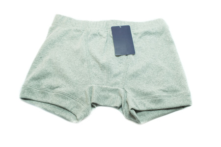 Men underwear with price tag on white backgroundの写真素材