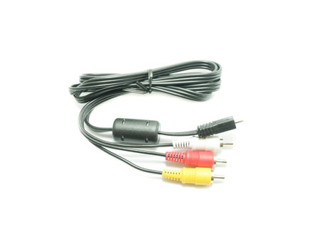 audio cable on white background