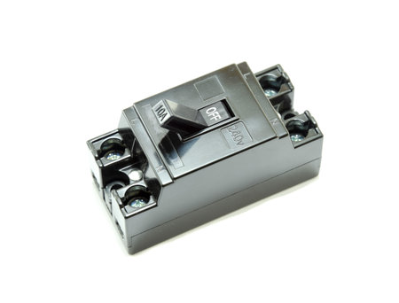 safety breaker on white backgroundの写真素材