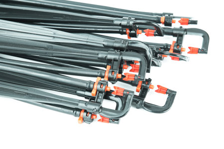 Mini water sprinkler  for the garden on white backgroundの写真素材