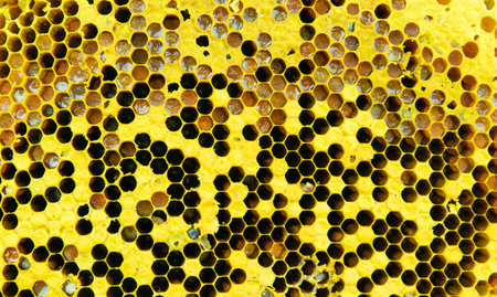 close up bee honeycomb background. honey cells