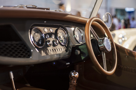 car Interior - steering wheel, shift lever and dashboardの素材 [FY31072356099]