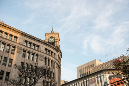 TOKYO, JAPAN - DEC 11, 2017 - Ginza Wako Clock Tower, Ginza district in Tokyo, Japan.