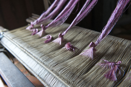 Bundles of silk thread that ready for cloth production.の写真素材