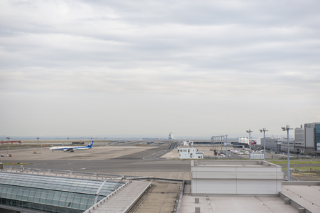Haneda Airport, Tokyo, Japan - 2011 SEP 23 - ANA airline aircraft in Haneda airport.のeditorial素材