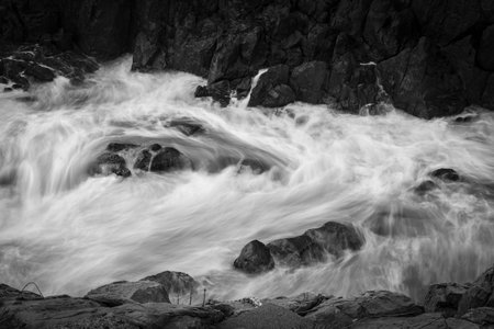 Waves hitting the sea shore