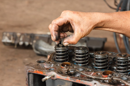 Repairing a car that nut out of the engine.
