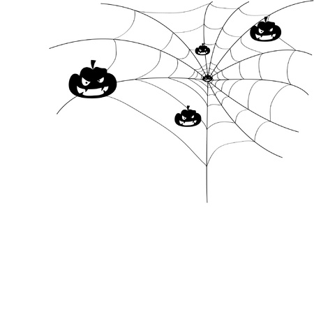 Pumpkin on a spider web.のイラスト素材
