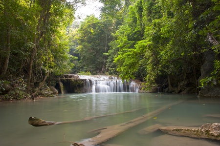 Waterfall from kanjanaburi province of thailandの写真素材
