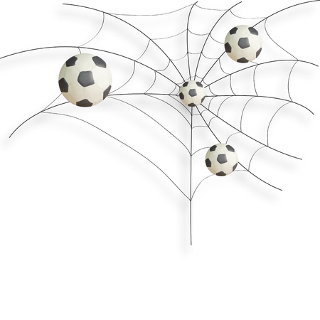 Plasticine Football and spider background の写真素材