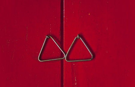 Door with chrome silver handles set の写真素材