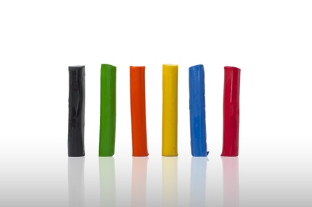 Colorful Plasticin sticks on white backgroundの写真素材