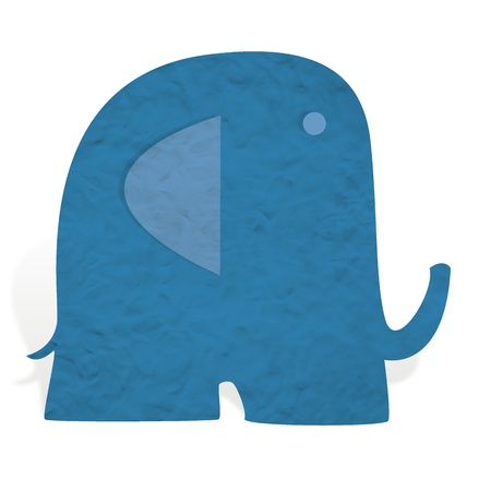 Plasticine elephant on white backgroundの写真素材