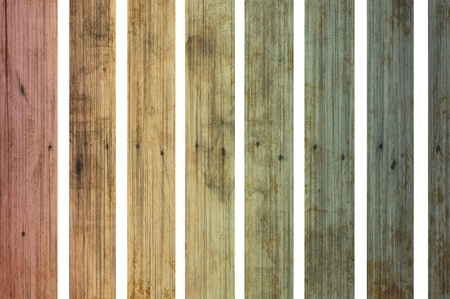 Color old wood on white background, isolatedの写真素材