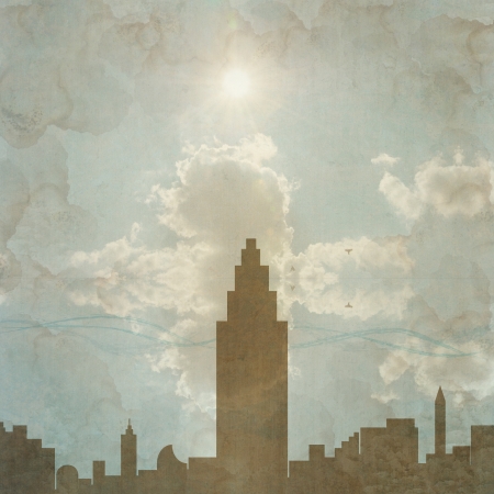 City of old paper background and patternの写真素材