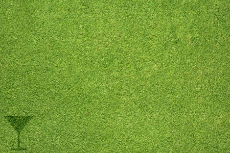 Drink icon on green grass texture and  backgroundの写真素材
