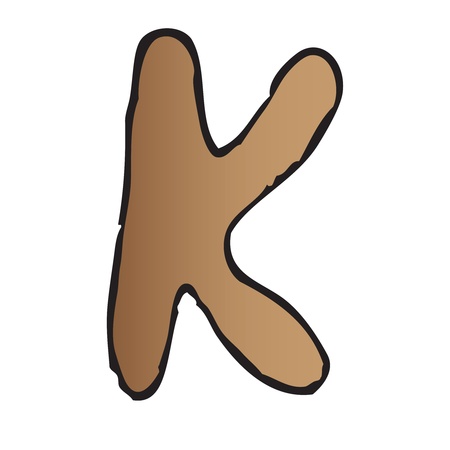 Hand drawing alphabet letter K in vector design のイラスト素材