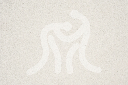 Sport wrestling icon on sand texture and background の写真素材