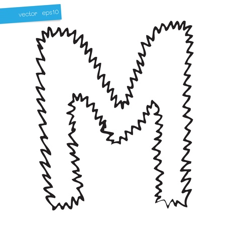 Hand drawing alphabet letter M in vector design のイラスト素材