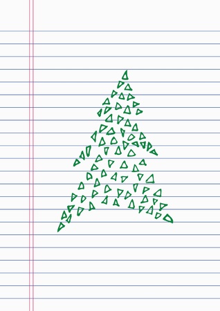 Drawing christmas on paperのイラスト素材