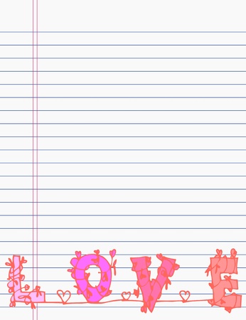Drawing love letter on paperのイラスト素材